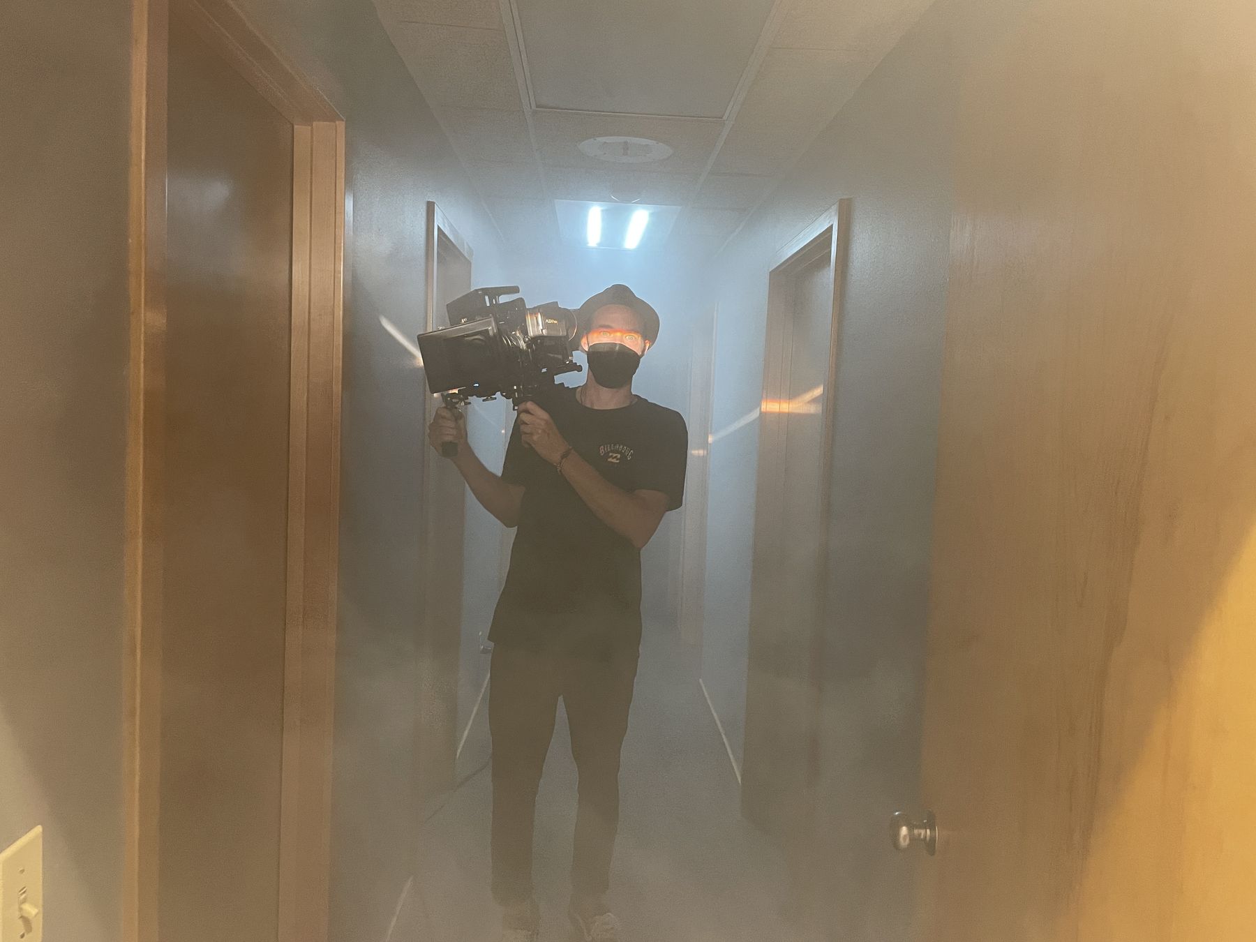 Camera in the hazy hallway